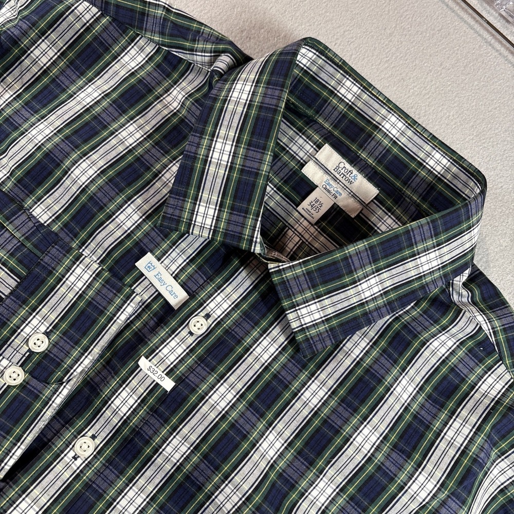 NWT Croft & Barrow Easy Care Wrinkle Resistant Shirt Mens 18.5 34/35 Long Sleeve